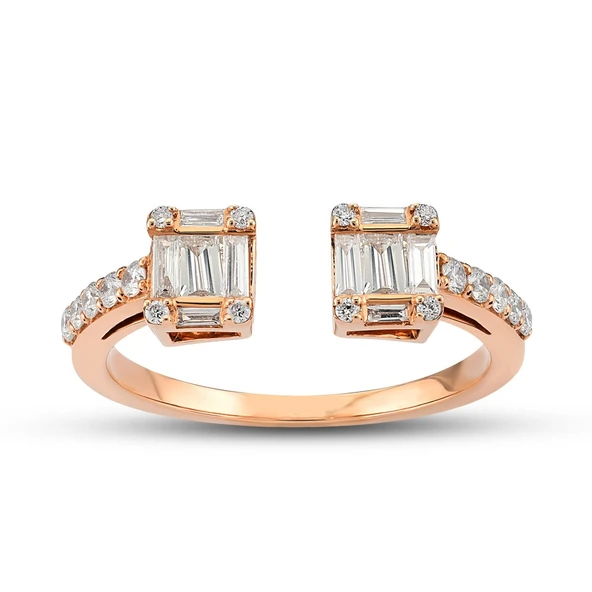 Harem Altın 0.48 Ct Baget Pırlanta Yüzük B13 ürün görseli 1