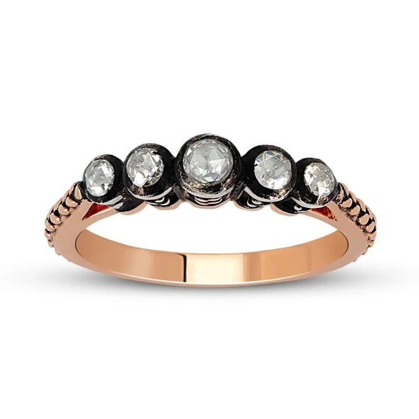 Harem Altın 0.22 Ct Elmas Beştaş Yüzük EY16 ürün görseli 1