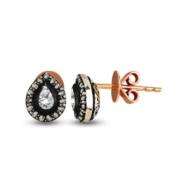 Harem Altın 0.29 Ct Elmas Zümrüt Küpe EK11 ürün görseli 1