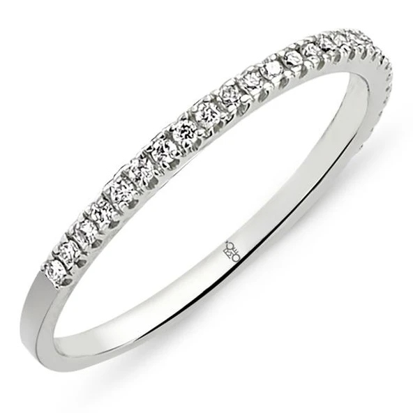 Harem Altın 18 Ayar Altın 0.14 Ct Pırlanta Yarım Tur Yüzük DYZ0290 ürün görseli 1
