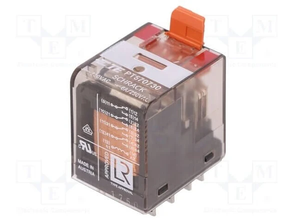 PT570730 230VAC 4 C/O 6A 14pin Endüstriyel Röle ürün görseli 1