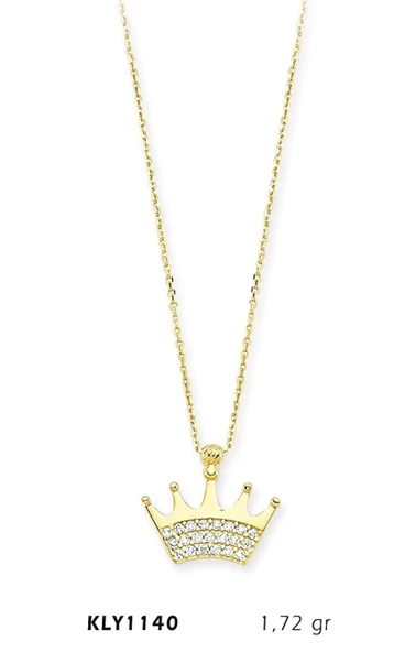 Harem Altın 14 Ayar Altın Kral Tacı Kolye KLY1140 ürün görseli 1