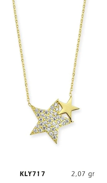 Harem Altın 14 Ayar Altın Yıldız Kolye KLY717 ürün görseli 1
