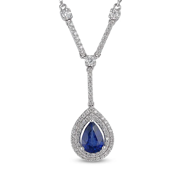 Harem Altın 1.14 Ct Pırlanta Safir Kolye RTKL48 ürün görseli 1