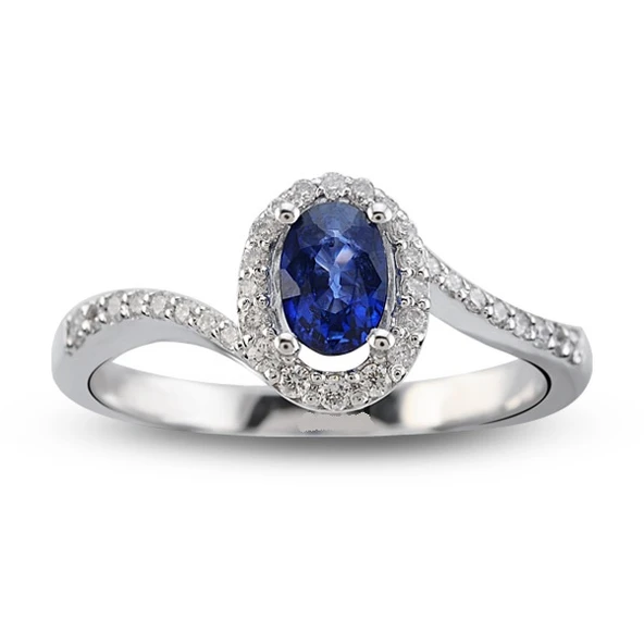 Harem Altın 0.75 Ct Pırlanta Safir Yüzük RTY19 ürün görseli 1