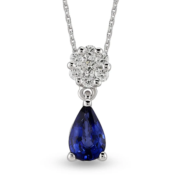 Harem Altın 0.52 Ct Pırlanta Safir Kolye RTKL36 ürün görseli 1