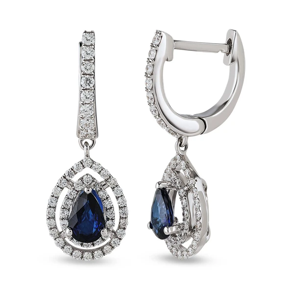 Harem Altın 1.64 Ct Pırlantalı Safir Küpe RTK42 ürün görseli 1