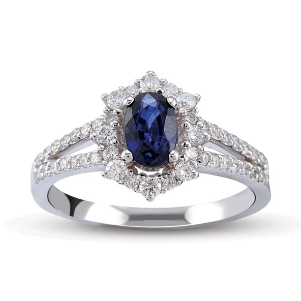 Harem Altın 1.02 Ct Pırlanta Safir Yüzük RTY23 ürün görseli 1