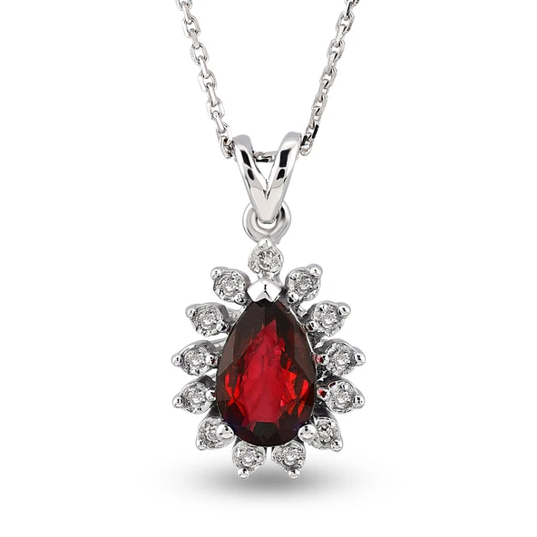 Harem Altın 0.52 Ct Pırlanta Yakut Kolye RTKL35 ürün görseli 1