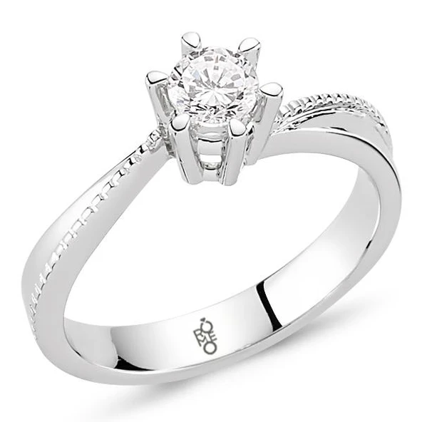 18 Ayar Altın 0.40 Ct Pırlanta Tektaş Yüzük RM-10032 ürün görseli 1