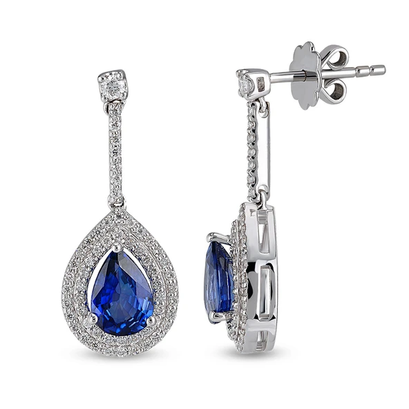 Harem Altın 2.12 Ct Pırlantalı Safir Küpe RTK36 ürün görseli 1