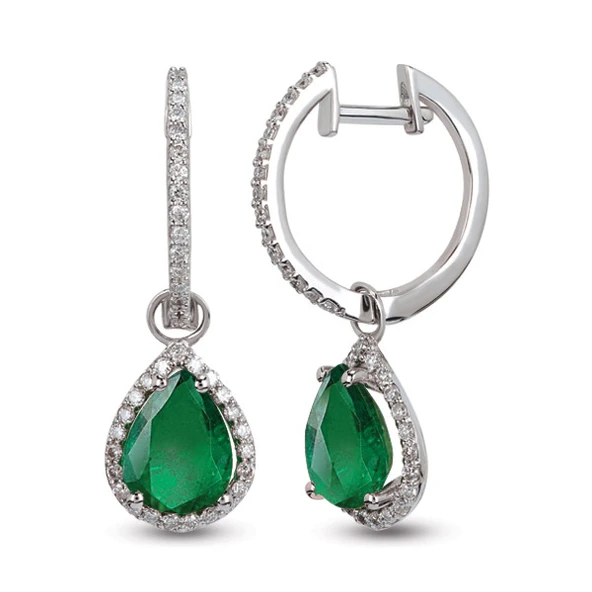 Harem Altın 1.45 Ct Pırlantalı Zümrüt Küpe RTK6 ürün görseli 1