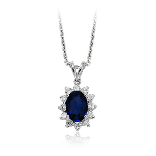 Harem Altın 1.25 Ct Pırlanta Safir Kolye RTKL19 ürün görseli 1