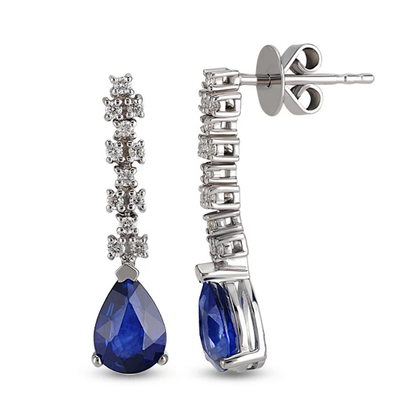 Harem Altın 1.58 Ct Pırlantalı Safir Küpe RTK1 ürün görseli 1