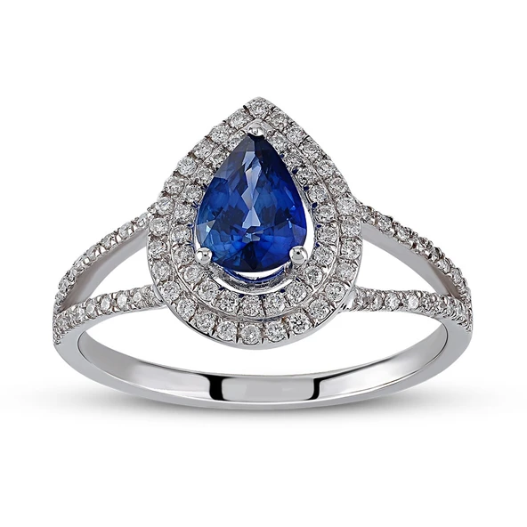 Harem Altın 1.21 Ct Pırlanta Safir Yüzük RTY33 ürün görseli 1