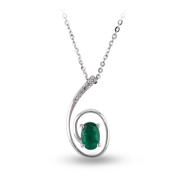 Harem Altın 0.50 Ct Pırlanta Zümrüt Kolye RTKL17 ürün görseli 1