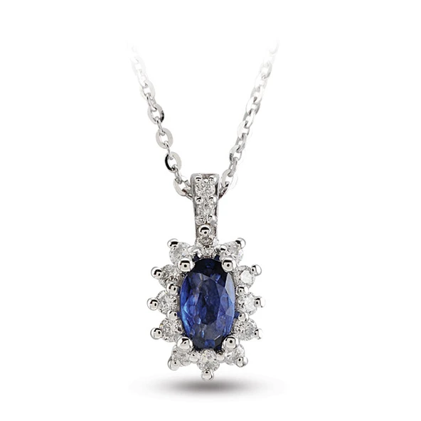Harem Altın 0.51 Ct Pırlanta Safir Kolye RTKL30 ürün görseli 1