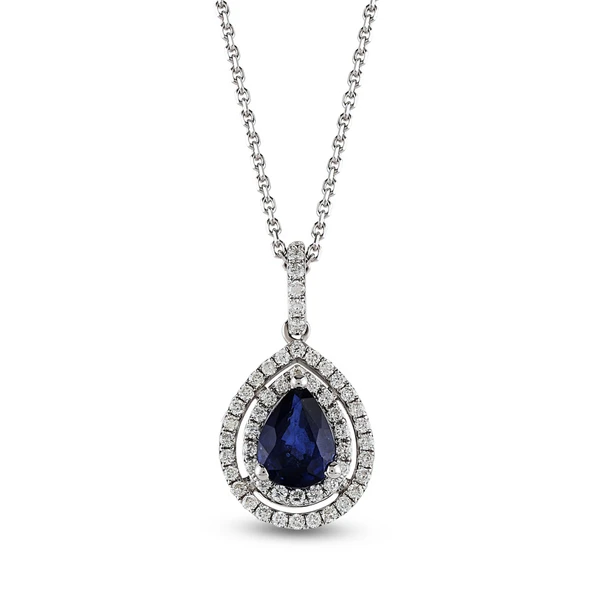 Harem Altın 0.97 Ct Pırlanta Safir Kolye RTKL51 ürün görseli 1