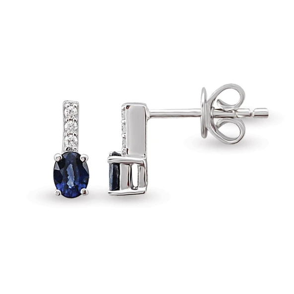 Harem Altın 0.60 Ct Pırlantalı Safir Küpe RTK20 ürün görseli 1