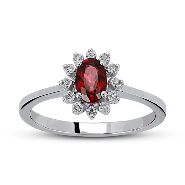 Harem Altın 0.62 Ct Pırlanta Yakut Yüzük RTY25 ürün görseli 1