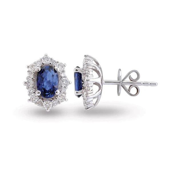 Harem Altın 1.65 Ct Pırlantalı Safir Küpe RTK23 ürün görseli 1