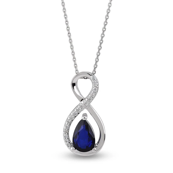 Harem Altın 0.47 Ct Pırlanta Safir Kolye RTKL45 ürün görseli 1