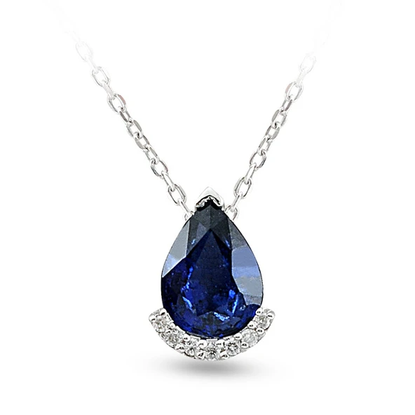Harem Altın 1.12 Ct Pırlanta Safir Kolye RTKL26 ürün görseli 1