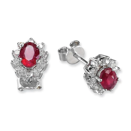 Harem Altın 2.91 Ct Pırlantalı Yakut Küpe RTK13 ürün görseli 1