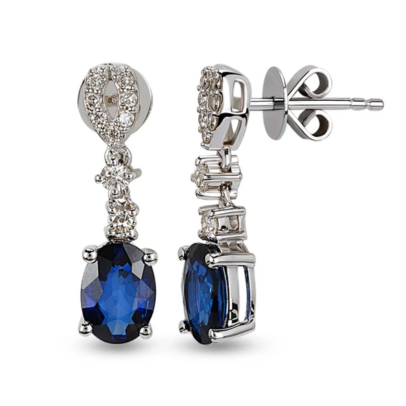 Harem Altın 2.09 Ct Pırlantalı Safir Küpe RTK7 ürün görseli 1