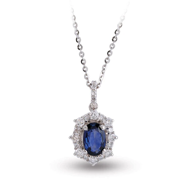 Harem Altın 0.85 Ct Pırlanta Safir Kolye RTKL18 ürün görseli 1