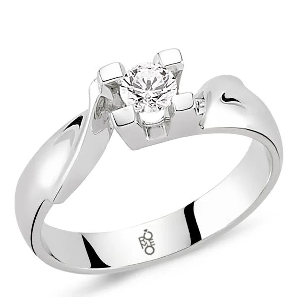 Harem Altın 14 Ayar Altın 0.25 Ct Pırlanta Tektaş Yüzük RM-10043 ürün görseli 1
