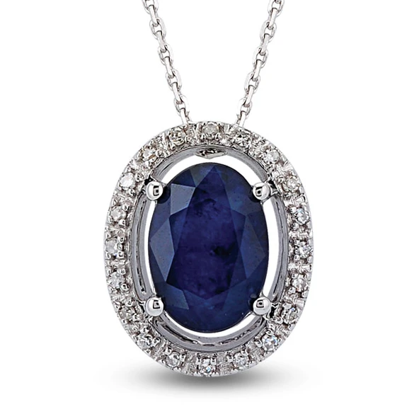 Harem Altın 0.79 Ct Pırlanta Safir Kolye RTKL27 ürün görseli 1