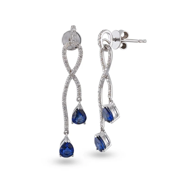 Harem Altın 1.64 Ct Pırlantalı Safir Küpe RTK39 ürün görseli 1