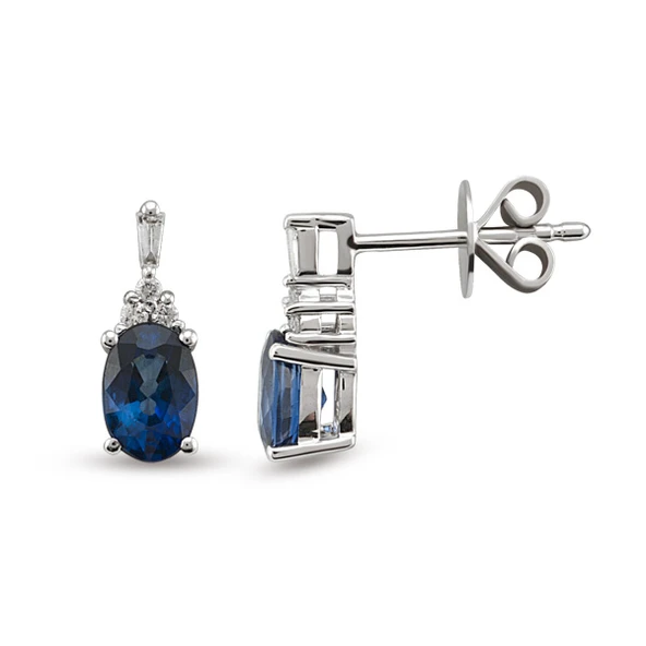 Harem Altın 1.31 Ct Pırlantalı Safir Küpe RTK21 ürün görseli 1