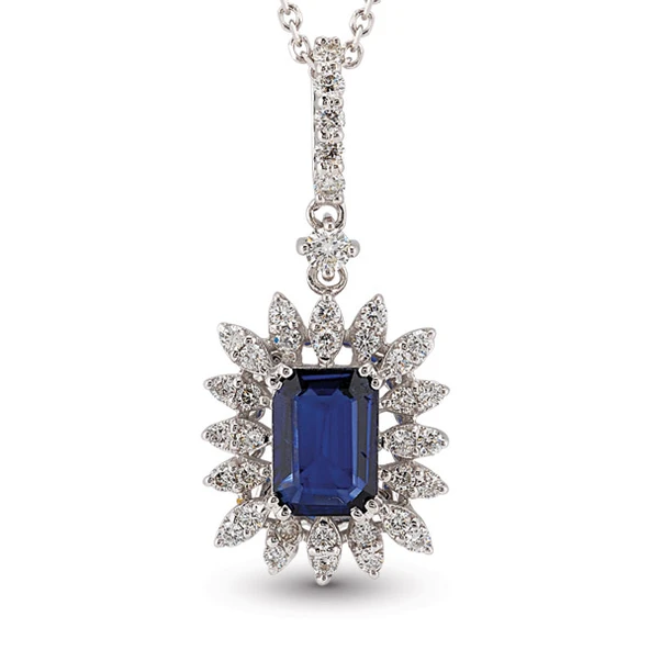 Harem Altın 1.32 Ct Pırlanta Safir Kolye RTKL14 ürün görseli 1