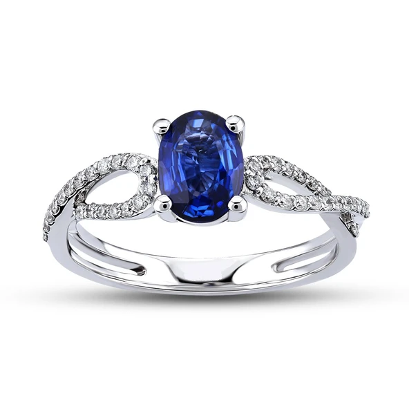 Harem Altın 1.10 Ct Pırlanta Safir Yüzük RTY36 ürün görseli 1
