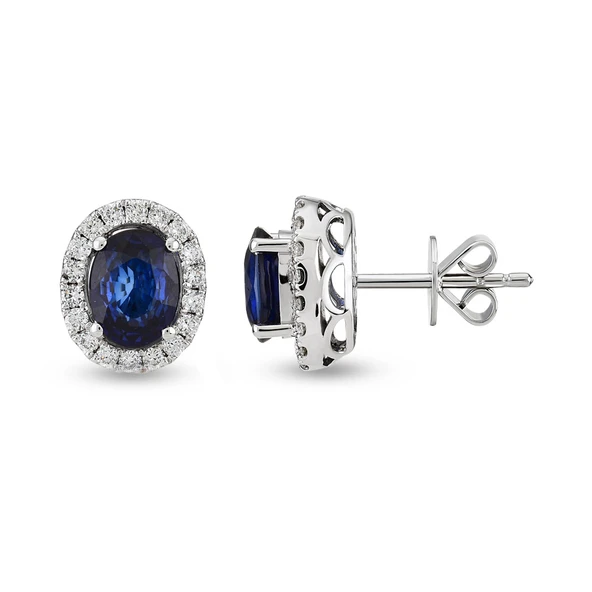 Harem Altın 3.18 Ct Pırlantalı Safir Küpe RTK48 ürün görseli 1