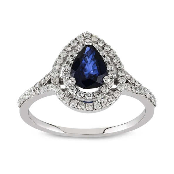 Harem Altın 1.05 Ct Pırlanta Safir Yüzük RTY37 ürün görseli 1