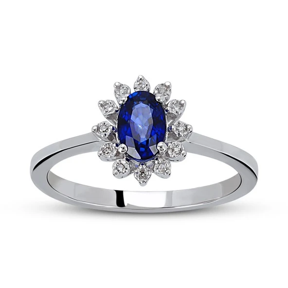 Harem Altın 0.52 Ct Pırlanta Safir Yüzük RTY7 ürün görseli 1