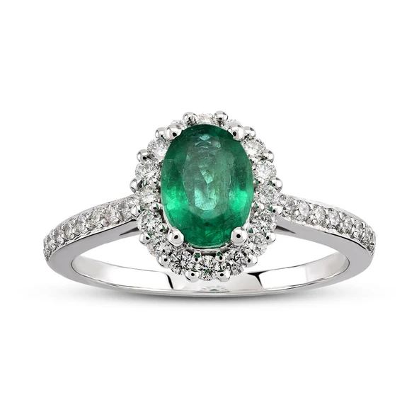 Harem Altın 0.93 Ct Pırlanta Zümrüt Yüzük RTY31 ürün görseli 1