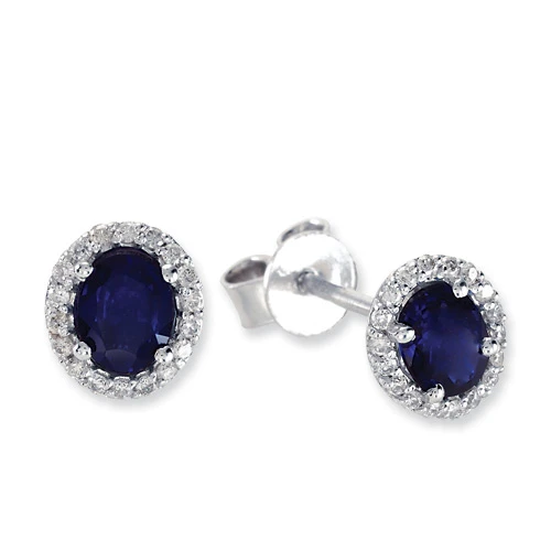 Harem Altın 1.12 Ct Pırlantalı Safir Küpe RTK14 ürün görseli 1