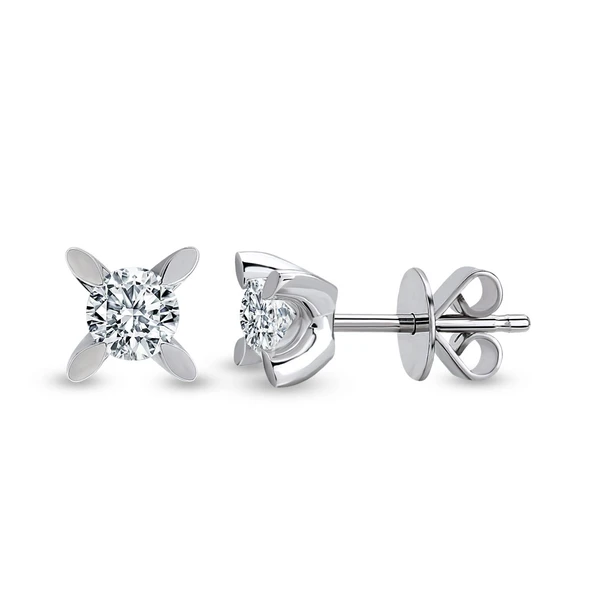 Harem Altın 0.18 Ct Tektaş Pırlanta Badem Tırnak Küpe TKPE2 ürün görseli 1