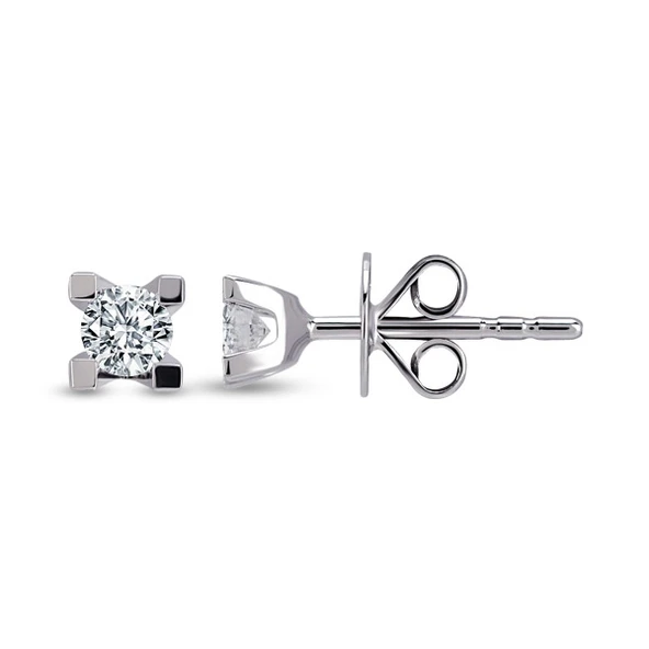 Harem Altın 0.18 Ct Tektaş Pırlanta Takoz Tırnak Küpe TKPE7 ürün görseli 1
