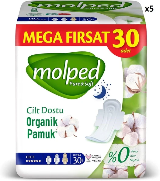 Molped Pure Soft Gece Mega Firsat Paketi 30Lu 5 Paket ürün görseli 1
