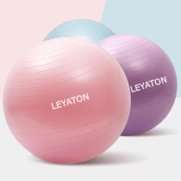 Leyaton Fuşya 65 cm Pilates Topu Büyük Boy Kalın Yoga Pilates Top Pompa ürün görseli 1