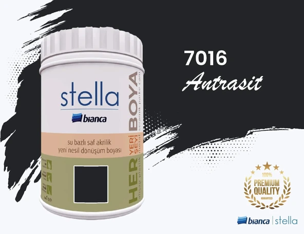 BİANCA STELLA SU BAZLI SAF AKRİLİK BOYA 1 LİTRE ANTRASİT ürün görseli 1