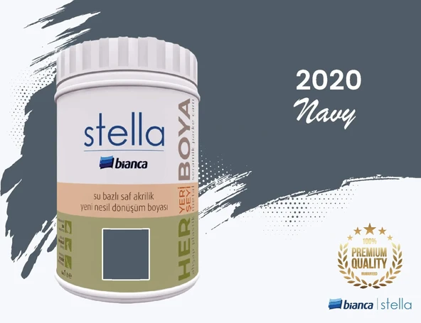 BİANCA STELLA SU BAZLI SAF AKRİLİK BOYA 1 LİTRE NAVY ürün görseli 1