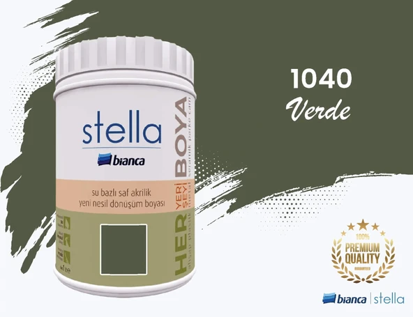 BİANCA STELLA SU BAZLI SAF AKRİLİK BOYA 1 LİTRE VERDE ürün görseli 1
