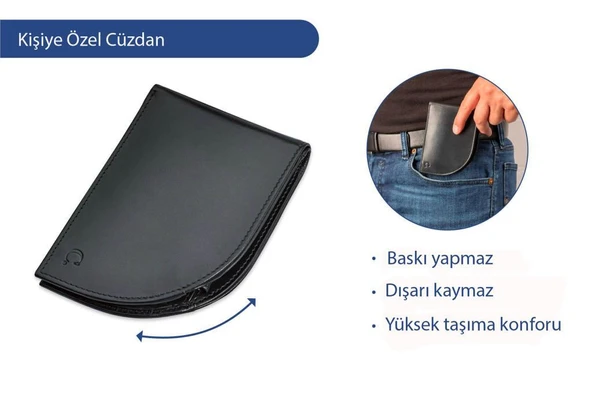 Erkek Ön Cep Cüzdanı Siyah - Resim 2