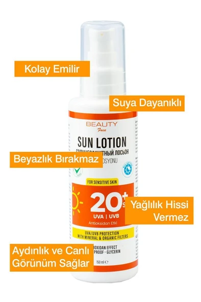 Beauty Face 20 Spf Güneş Sütü – 150 ml - Resim 5